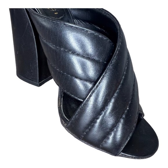 Gucci Webby Leather Mule Open Toe Block Heel Sandals - Picture 7 of 12